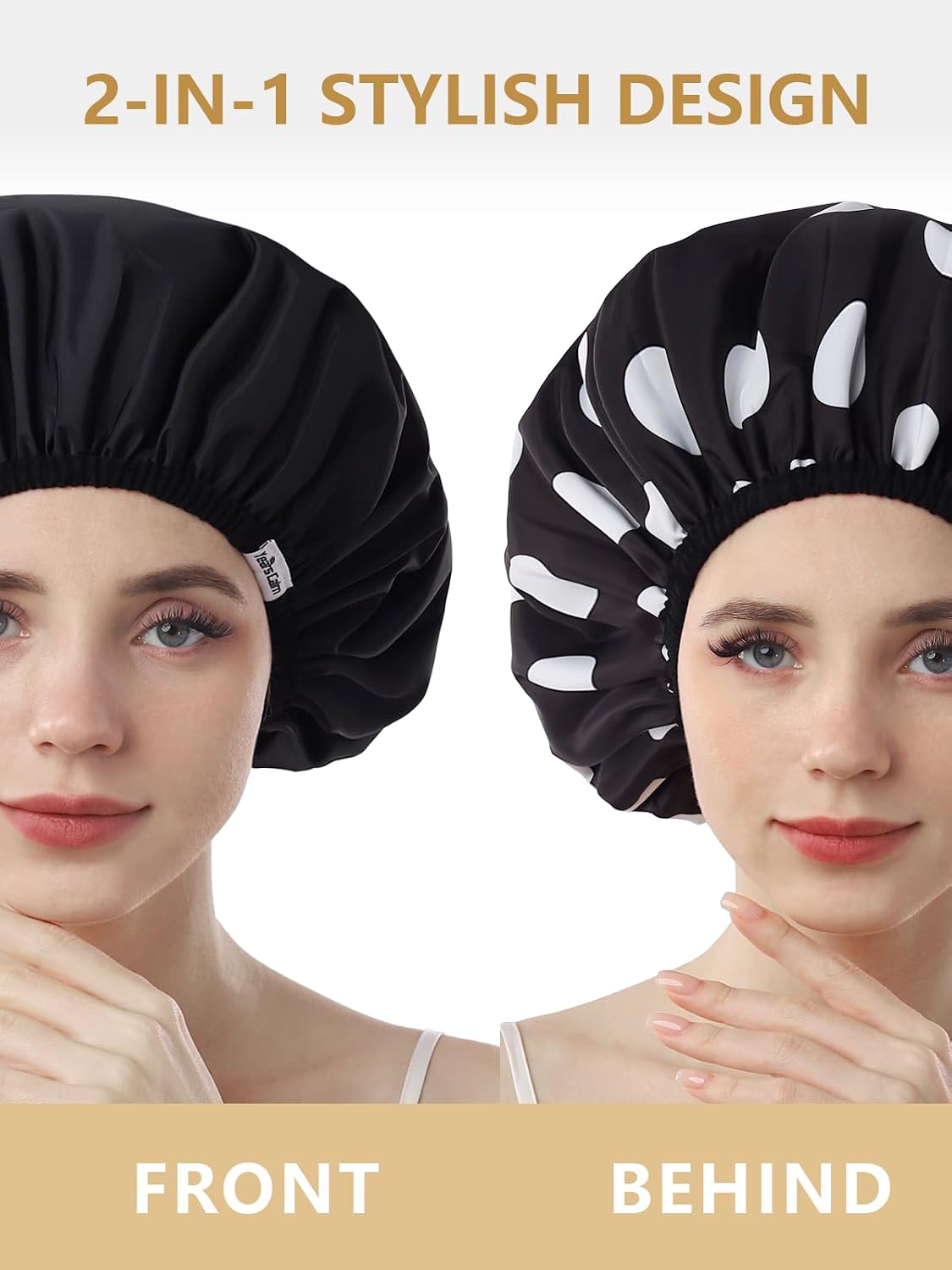 Thumbnail 1 de Years calm Reusable Double-Layer Shower Cap with Reversible Design