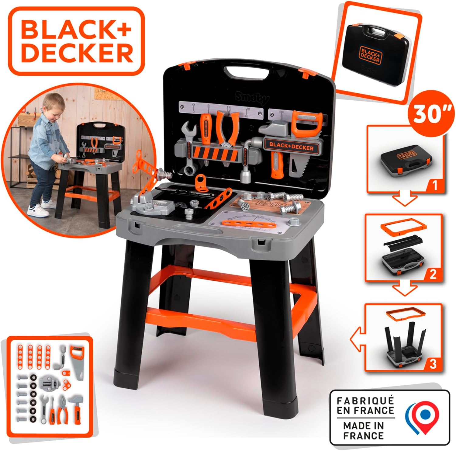 Thumbnail 1 de Smoby Black & Decker Banco de Trabajo maletín 33 accesorios