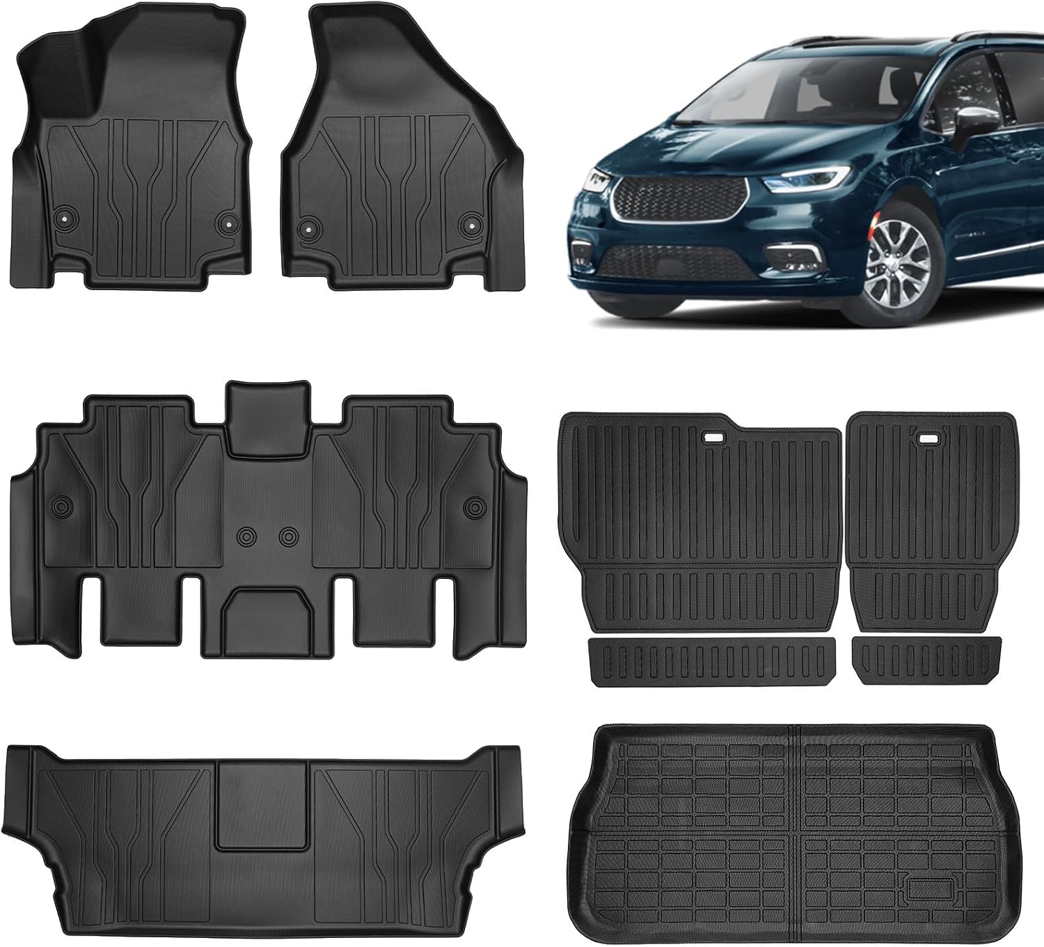 Floor mats and cargo mat for Chrysler Pacifica, TPE
