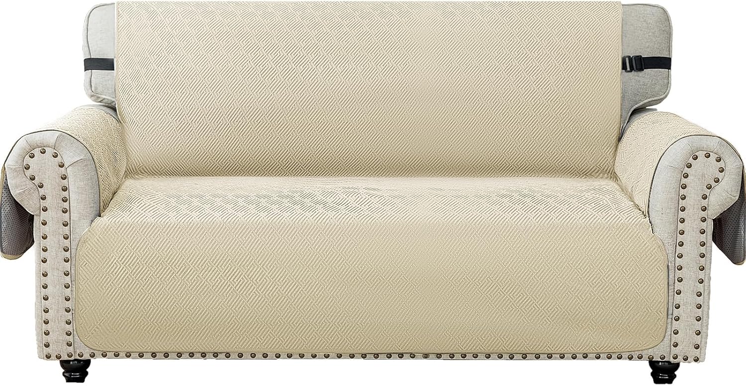 Detalle de Ystyle Copridivano 3 posti con braccioli beige 🛋