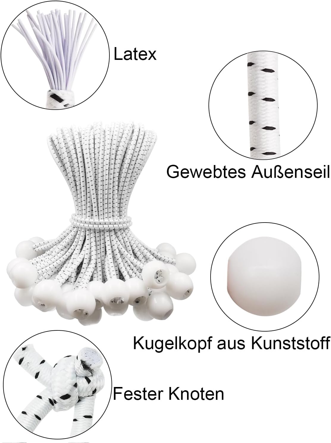 Detalle de WMZOBH Spanngummis mit Kugel 15 cm – 100 Stück