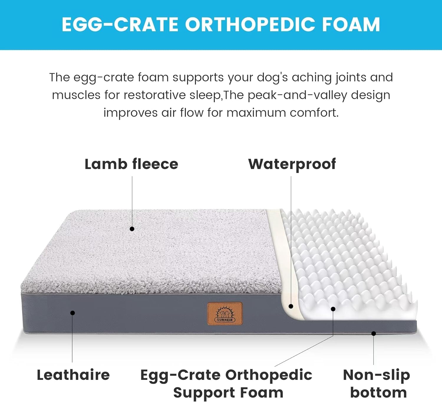 Detalle 2 de Sunheir Orthopedic Dog Bed 3-inch