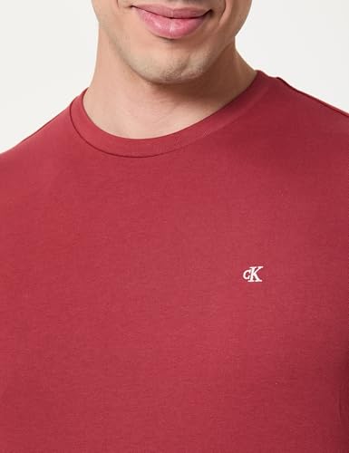 Detalle de Calvin Klein Camiseta de Manga Corta para Hombre Classic Monogram Tee – Rojo (Red Pear), Talla L