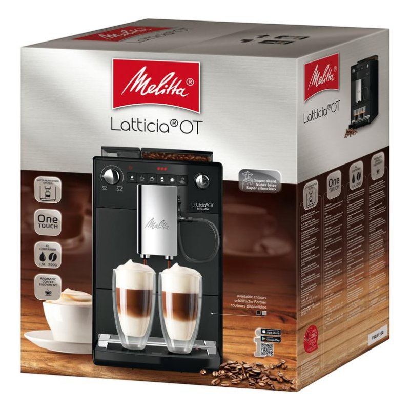Detalle de Melitta F300-100: cafetera espresso automática con molinillo cerámico integrado (1,5 L, 15 bares)