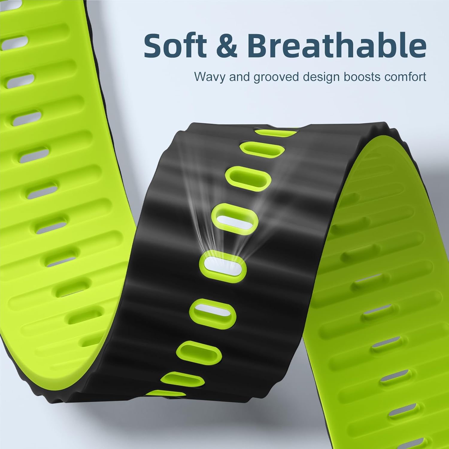 Thumbnail 2 de Mastten Sports Straps compatible with Apple Watch Ultra 3 (49mm) and Apple Watch models 46–42mm – waterproof breathable silicone band