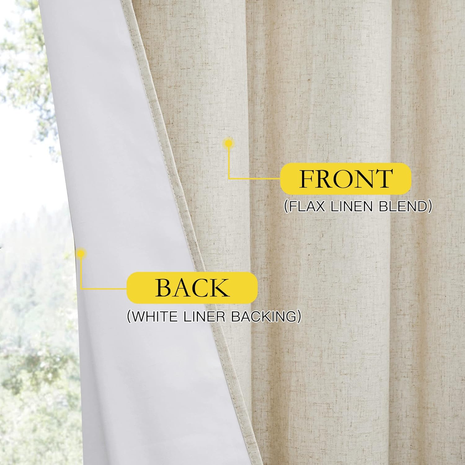 Thumbnail 4 de NICETOWN 84in Blackout Linen Curtains 🪟