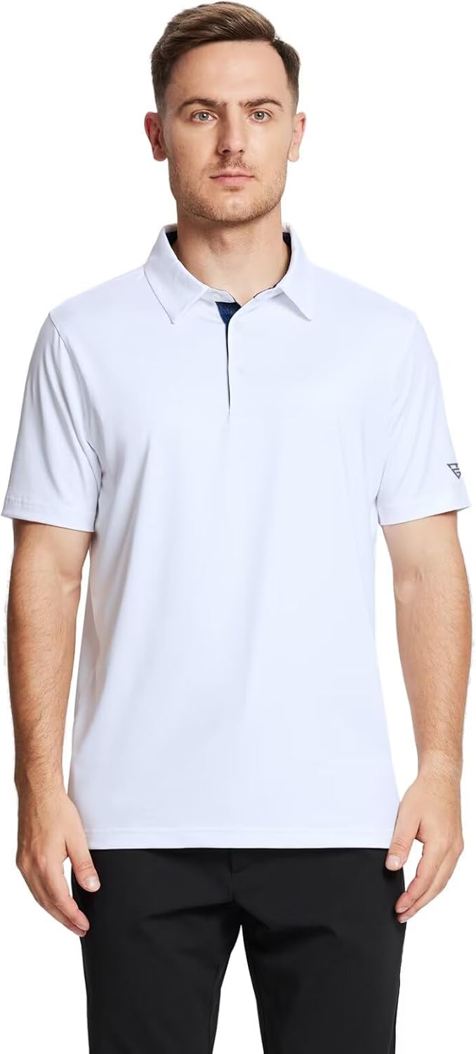 Thumbnail 1 de Men’s Dry-Fit Polo Shirts (Short & Long Sleeve) – Polyester Spandex Solid Performance Collared Golf Polos
