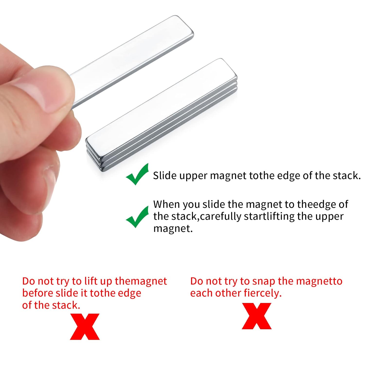 Detalle de 4 Pcs Strong Neodymium Bar Magnets – 50x10x3mm with Double‑Sided Adhesive