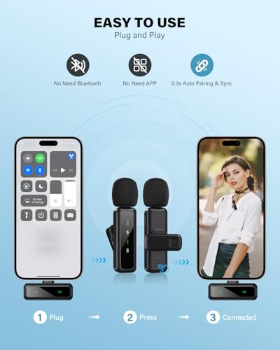 Detalle de Newmight Wireless Lavalier Microphone Dual Set: Flexible, plug‑and‑play audio for mobile creators