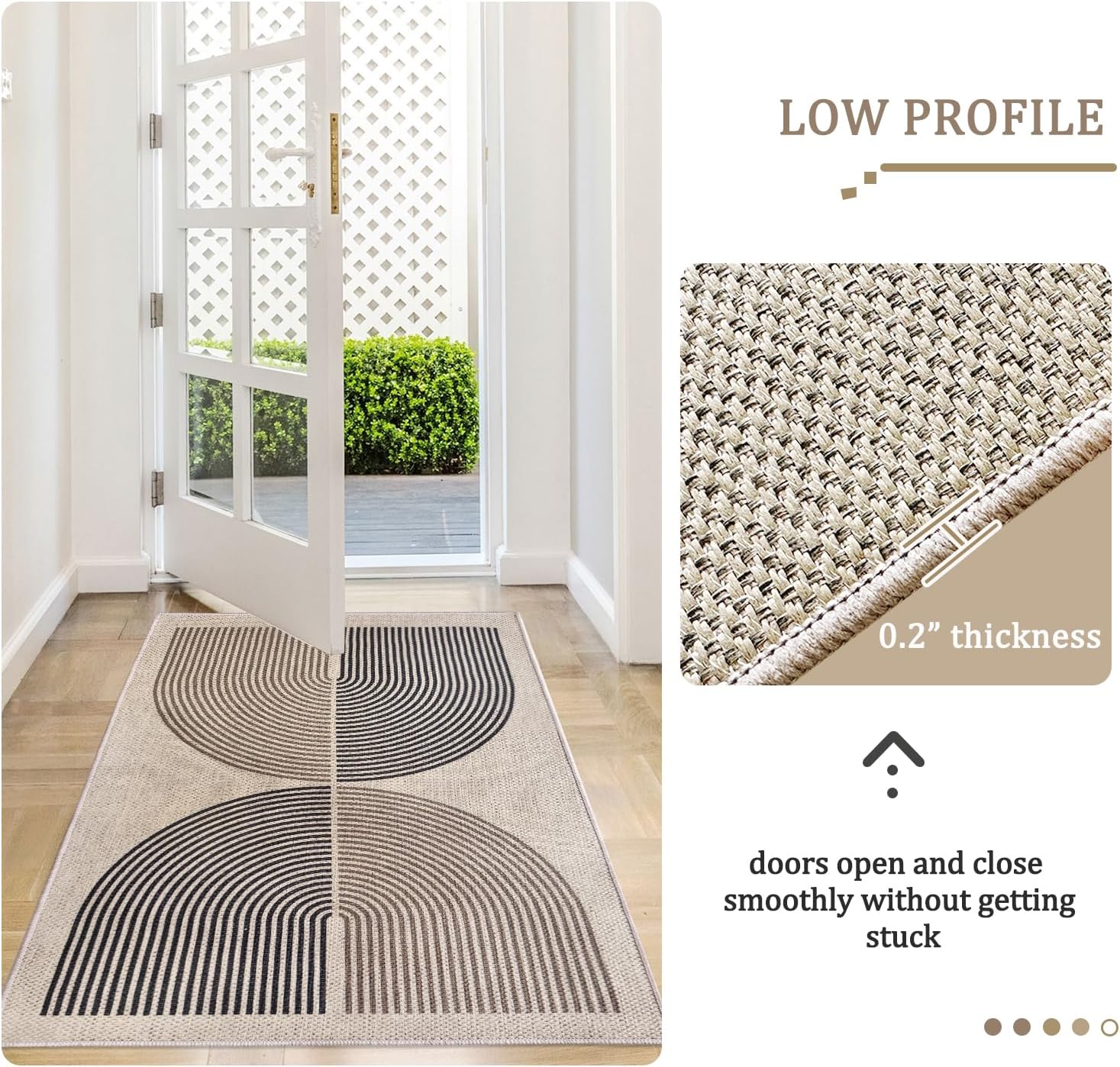 Thumbnail 3 de caknowow Boho Faux Jute Door Mat, 32 x 48 Inches, Washable and Non-Slip