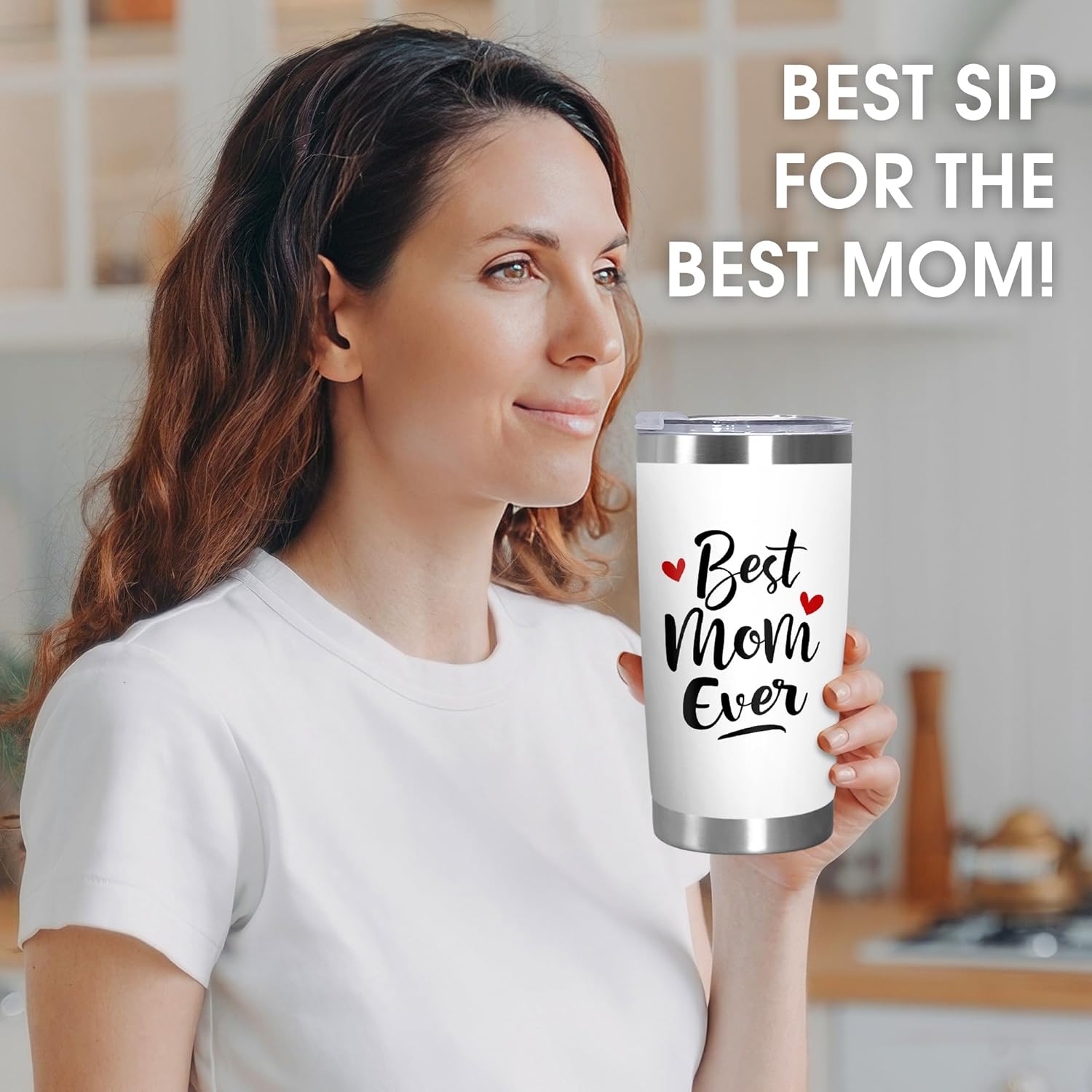 Thumbnail 4 de TEEZWONDER Mothers Day Gifts from Daughter Son 20 oz Stainless Steel Insulated Coffee Tumbler with Lid