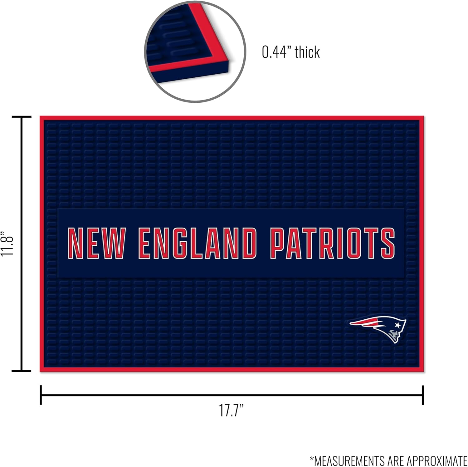 Thumbnail 5 de Rico Industries NFL Football 12" x 18" PVC Heavy Duty PVC Bar Mat for Kitchen & Home Décor