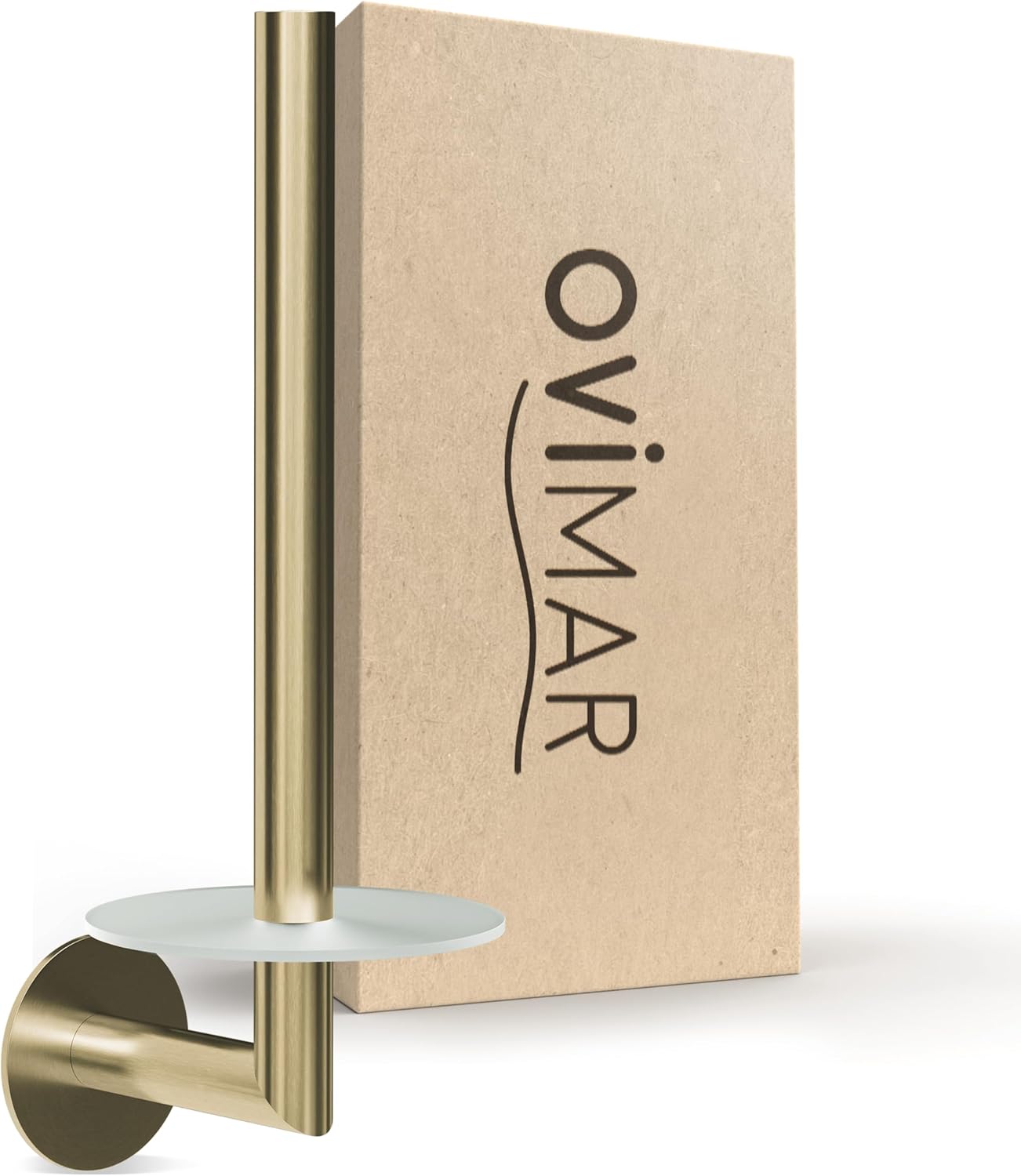 Thumbnail 6 de Ovimar Porta rotolo di ricambio rotondo con ripiano in vetro nero – stile moderno per il bagno
