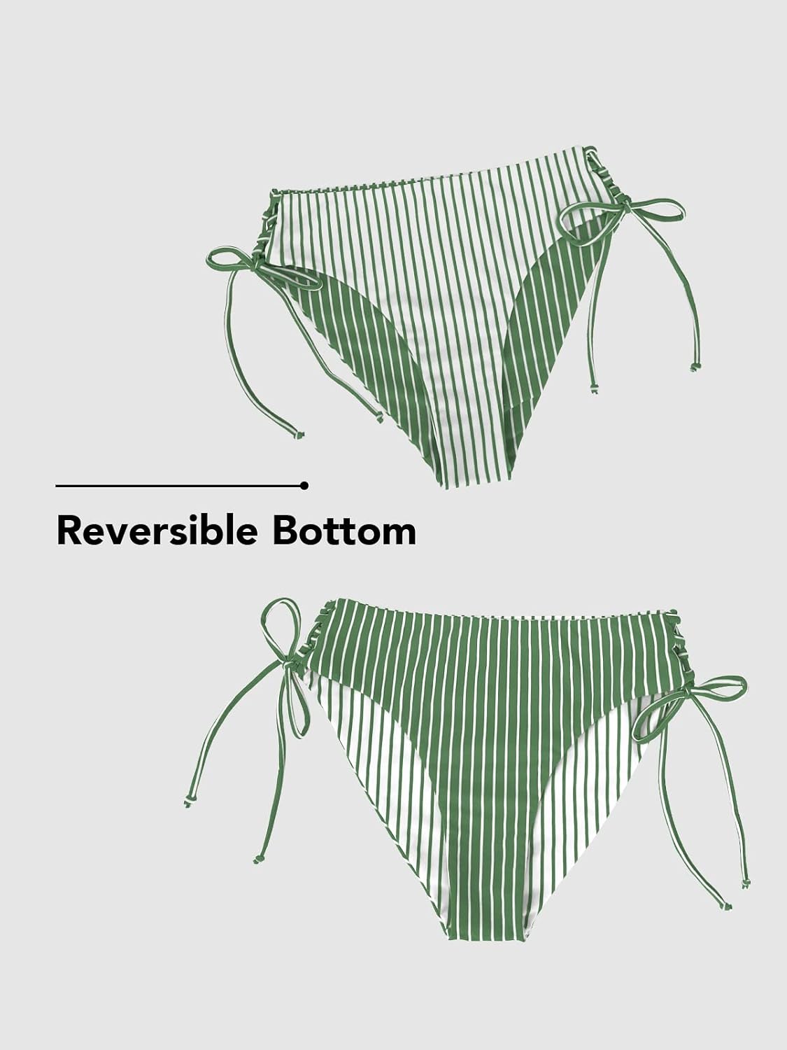 Thumbnail 3 de CUPSHE Bikini Laçage Rayures Marine Blanc 2 Pièces