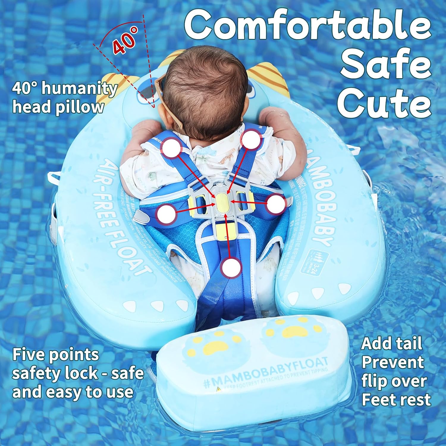 Thumbnail 4 de Mambobaby Float with Canopy: Non-Inflatable Swim Trainer for 3–24 Months