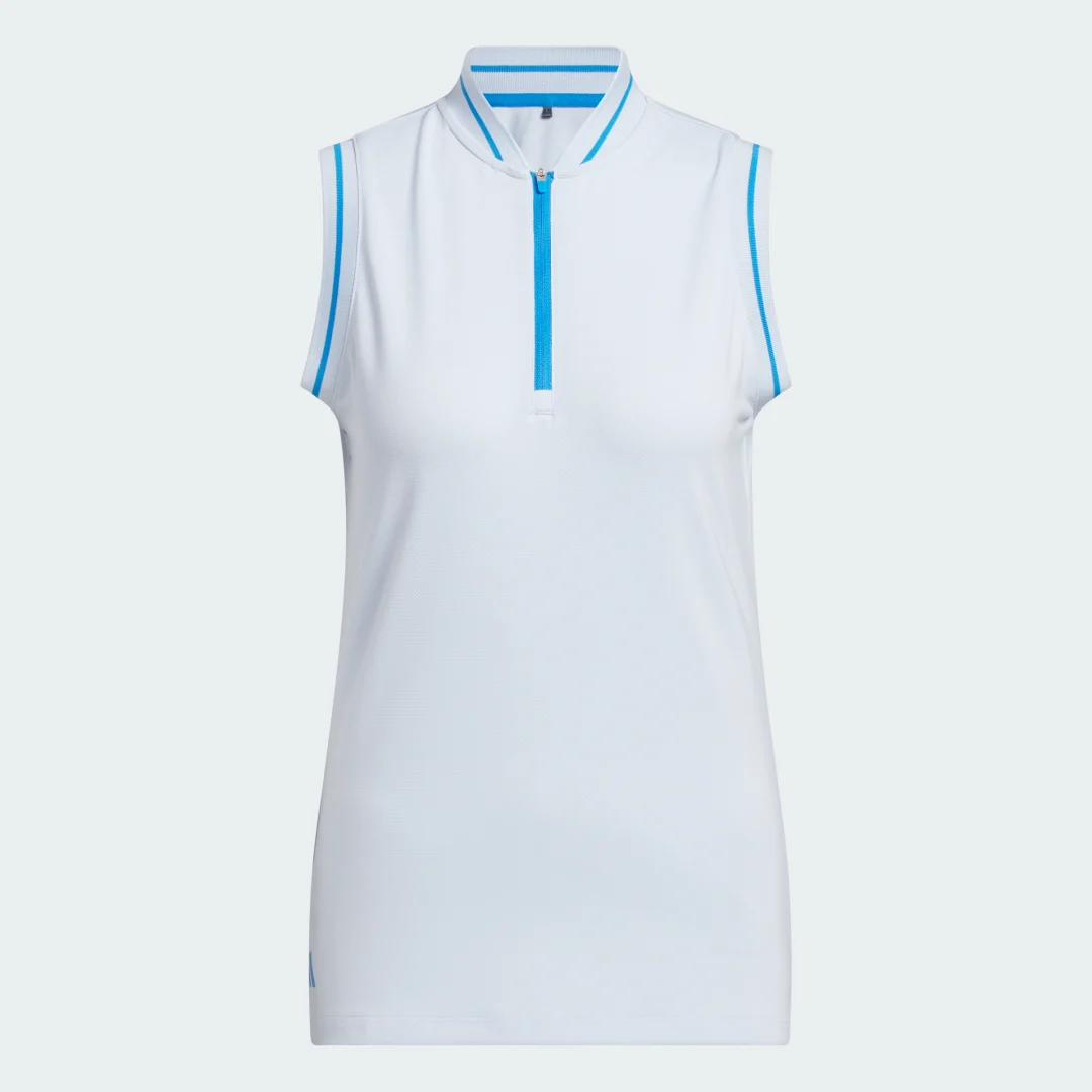 Detalle de Polo con cremallera Ultimate365 de Adidas: calidad discreta para el día a día