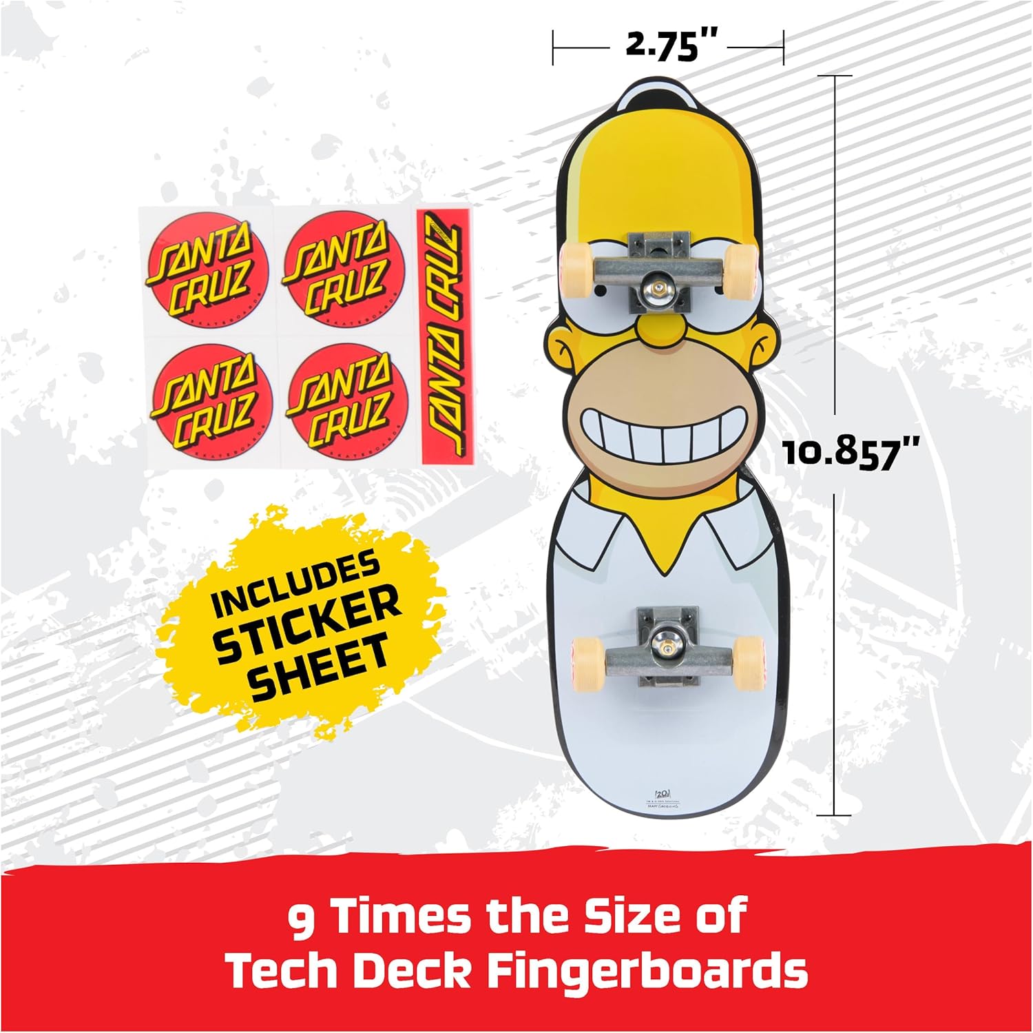 Thumbnail 3 de Tech Deck The Simpsons mini skateboard con Santa Cruz e Homer (dal 6 anni) 26,8 cm