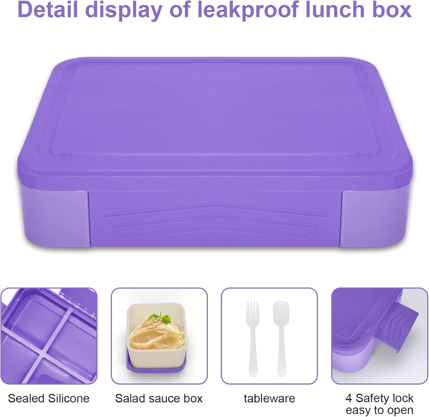 Detalle 2 de IJIAMY Brotdose Kinder 1300ml Bento Box für Schule