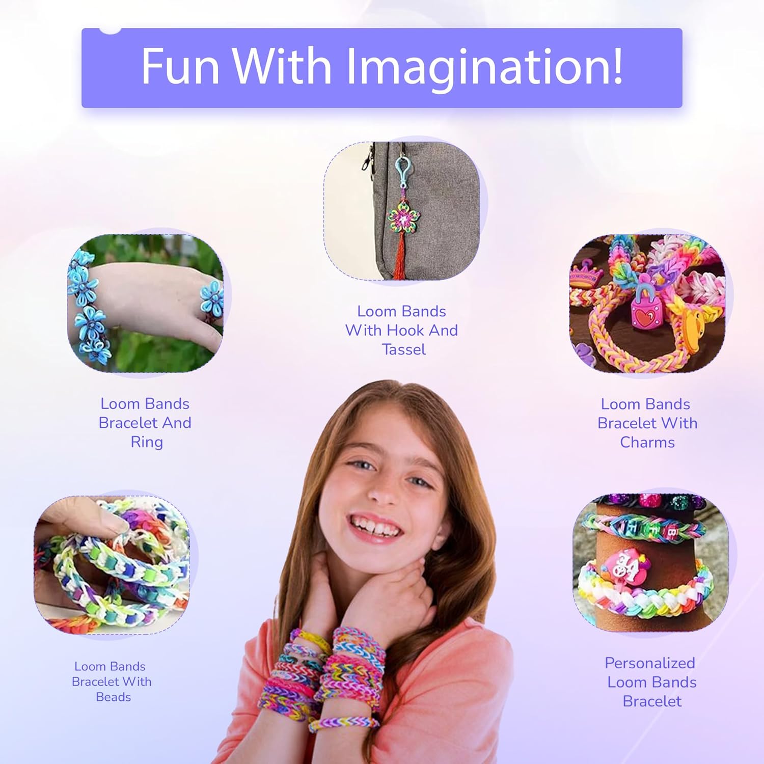 Thumbnail 4 de BIZEE 2700+ Loom Bands Starter Kit with Refills, Charms, Beads, Clasps & Storage Box