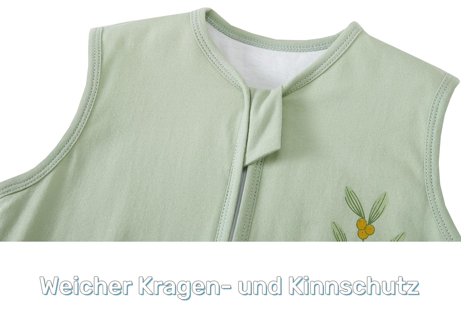 Thumbnail 2 de Chilsuessy Baby Schlafsack mit Füßen 1 Tog aus 100% Baumwolle (Grün, 90 cm) für Babyhöhe 100–110 cm