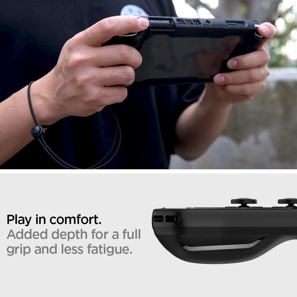 Detalle 2 de Spigen Rugged Armor custodia rigida da viaggio per Nintendo Switch OLED (HEG-001) – Nero