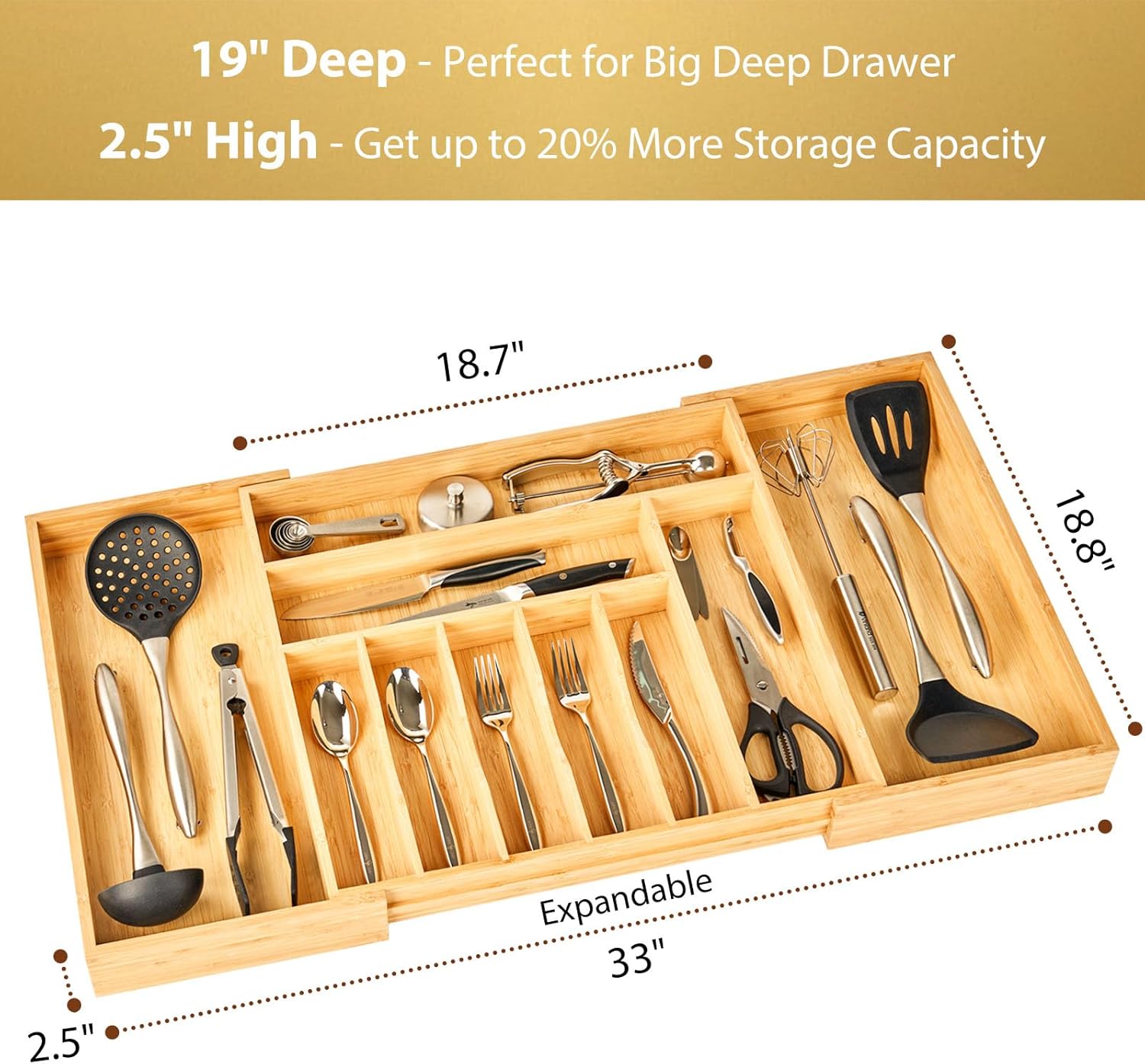 Thumbnail 1 de Umilife Extra Large Expandable Kitchen Silverware Organizer