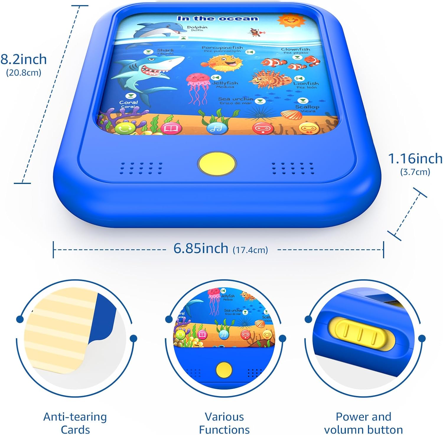 Thumbnail 6 de Qiaojoy Kids Learning Tablet: Bilingual Toddler Education Pad (2-5) with 40 Topics, Talking Cards, and Screen-Free Learning