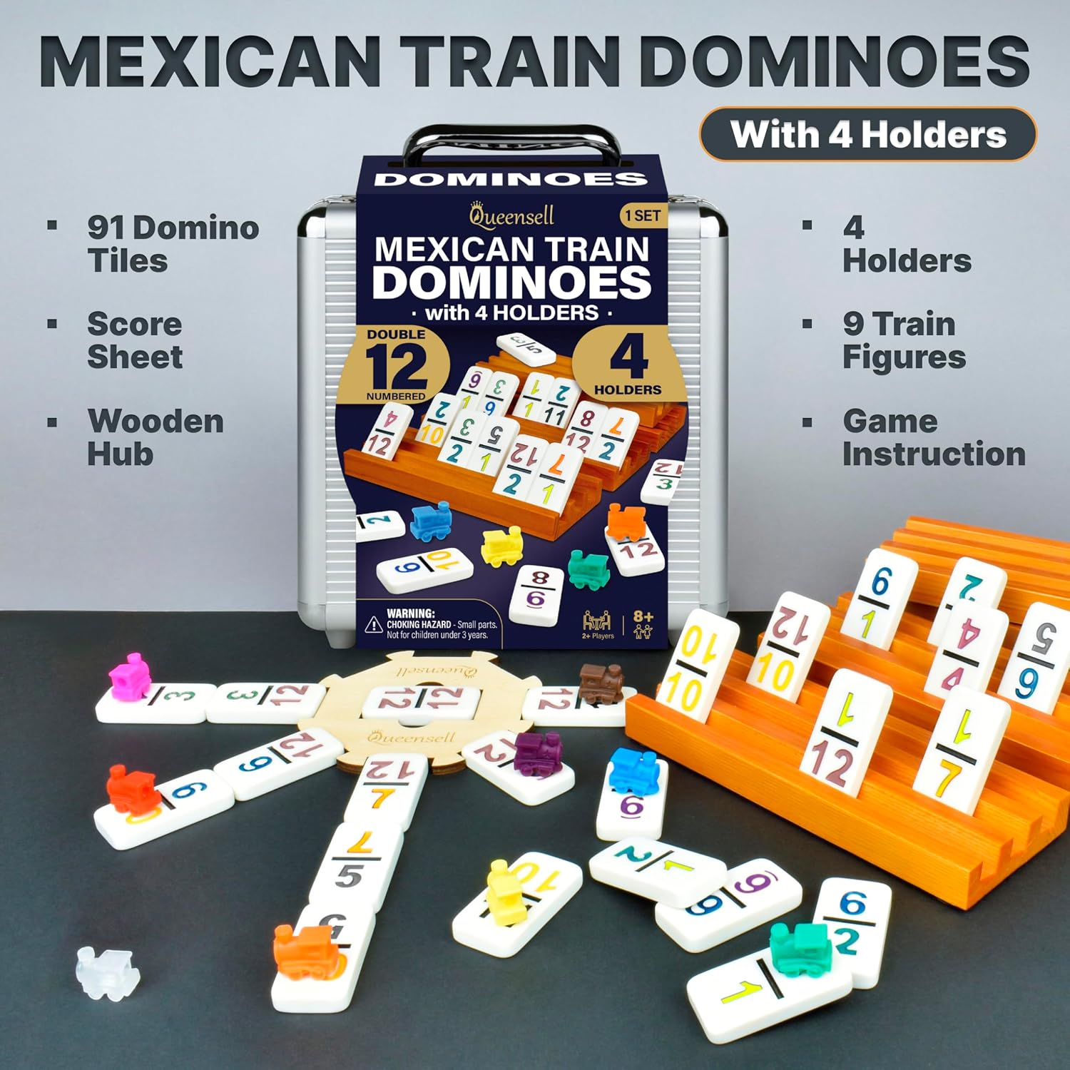 Detalle 2 de Queensell Double 12 Dominoes Set 91 Tiles 🎲