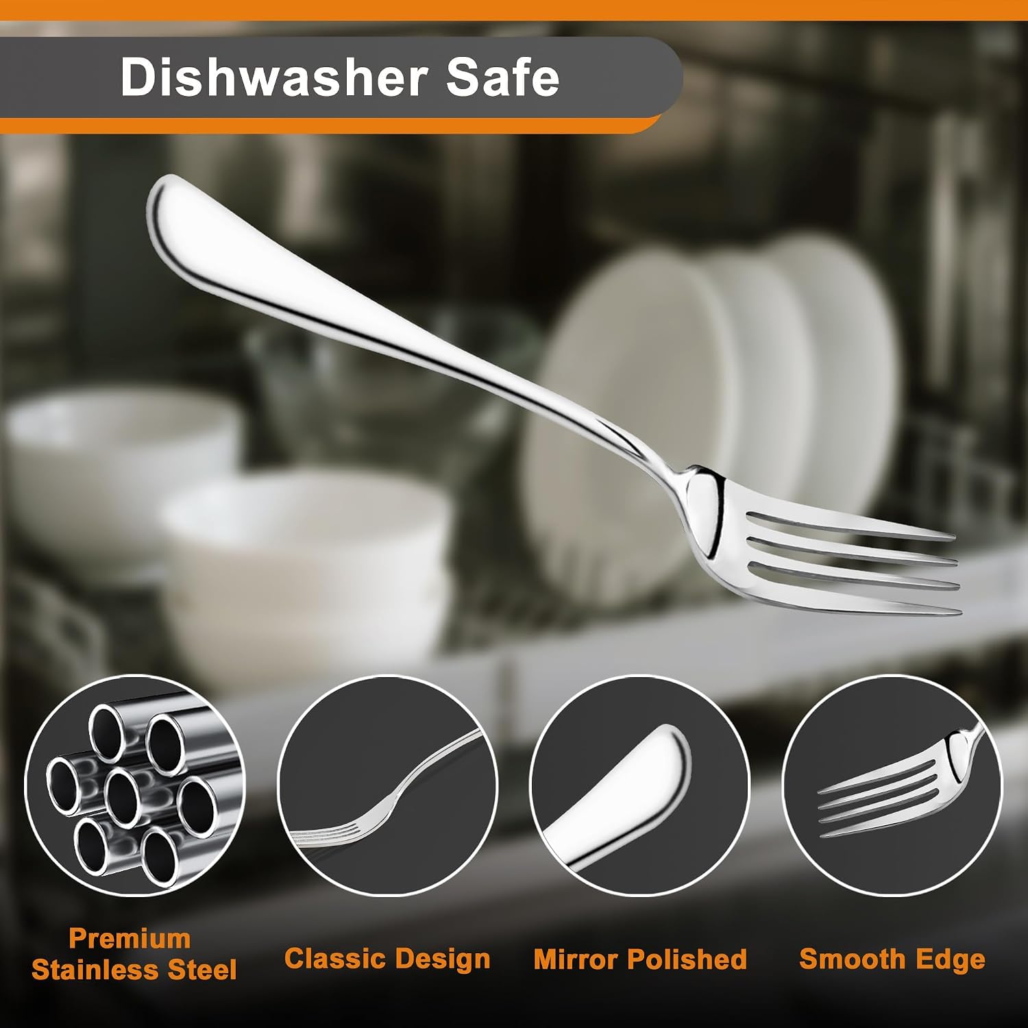 Thumbnail 3 de NICE KITCHEN 16-Piece Salad Forks Set, 6.7" Food-Grade Stainless Steel Flatware
