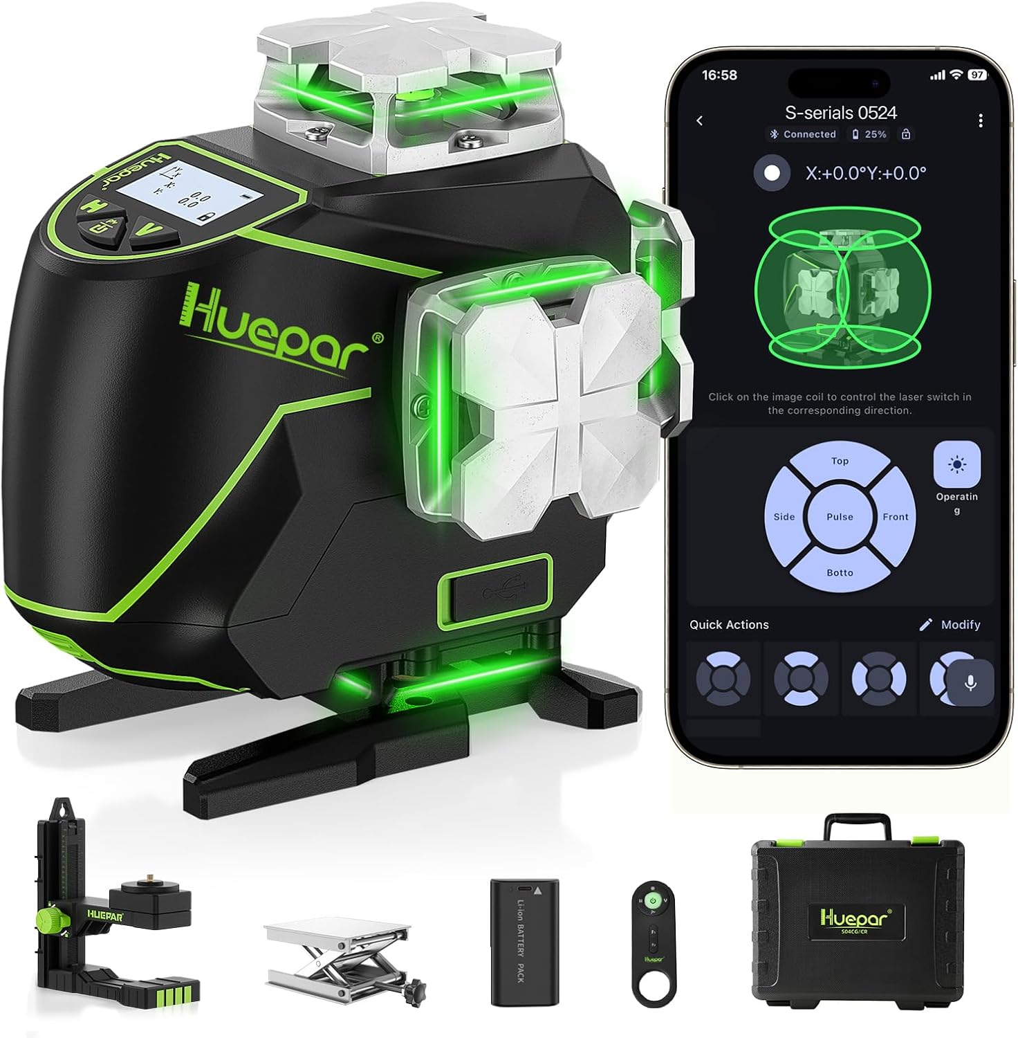 Detalle de Huepar 360° Laser Level S04CG