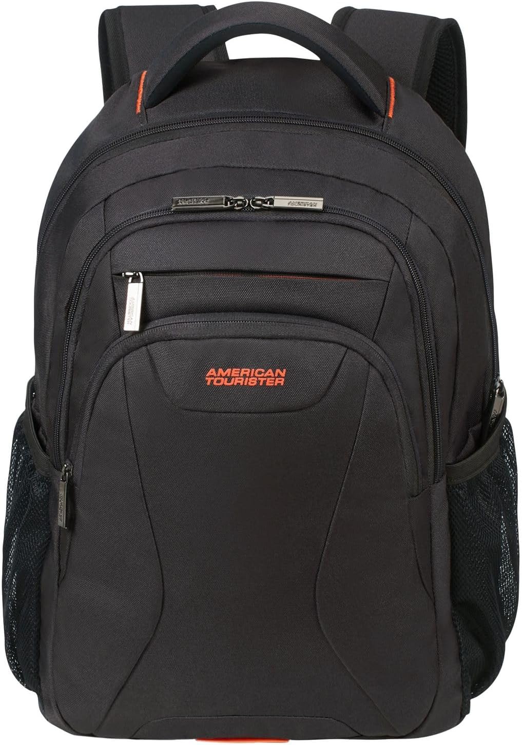 Detalle 2 de American Tourister AT Work : sac à dos pour ordinateur portable 13,3–14,1 pouces (46 cm), noir/orange