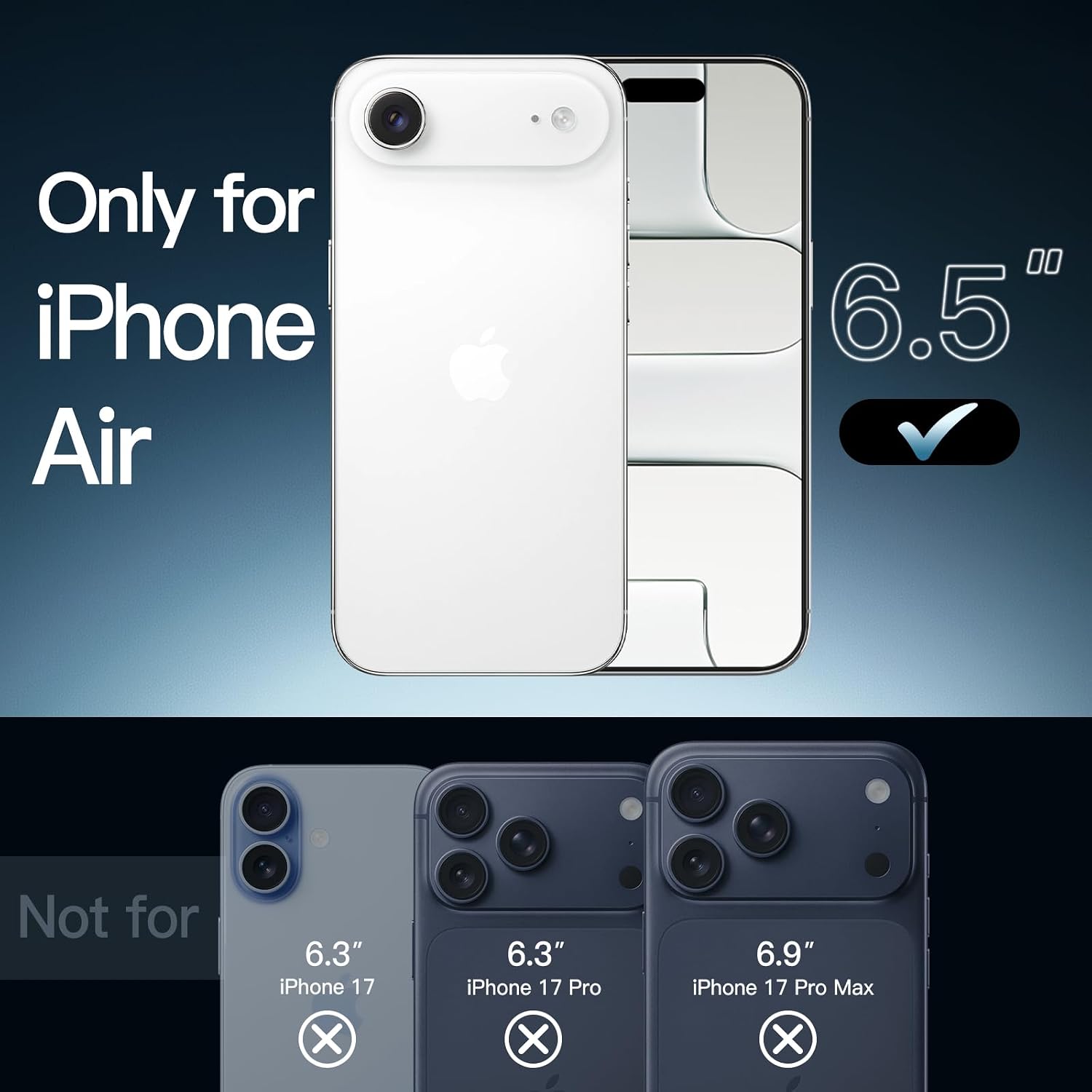 Detalle 2 de JETech Case for iPhone Air 6.5-inch Clear
