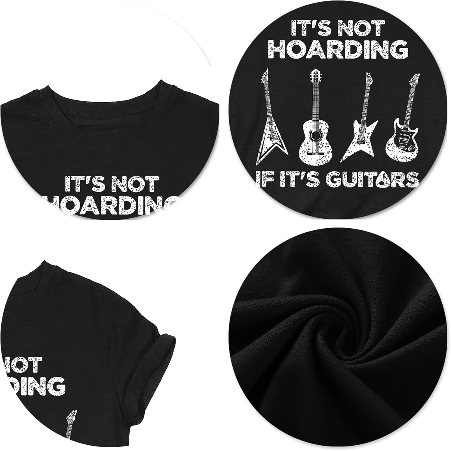 Detalle de VVNTY Guitar T-Shirt: A Comfortable, Guitar-Obsessed Tee for Men (S–XXL)