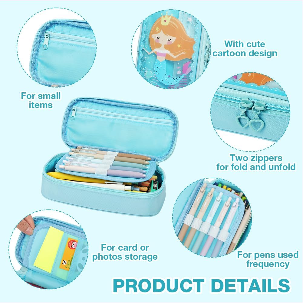 Thumbnail 2 de OFFCUP trousse à crayons pliable grande capacité à 2 compartiments Quicksand – design sirène