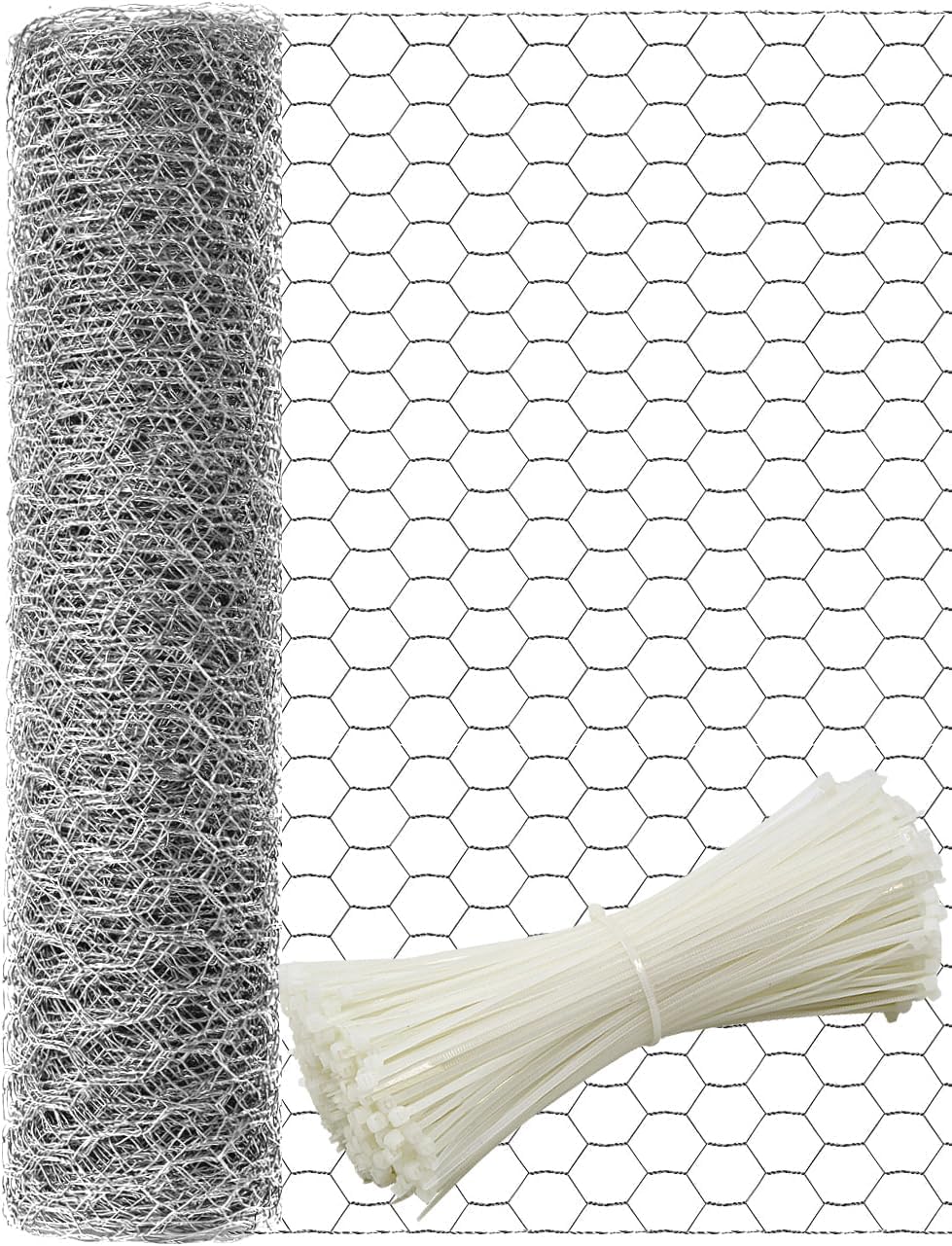 Detalle de TOYPOPOR Chicken Wire 40cm x 10m: Outdoor Anti-Rust Hexagonal Galvanized Fence for Gardens