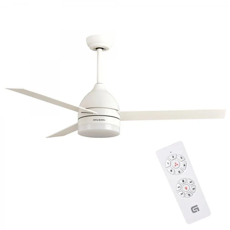 Detalle de Grunkel SKYECO-42 ventilador de techo blanco con luz LED y mando