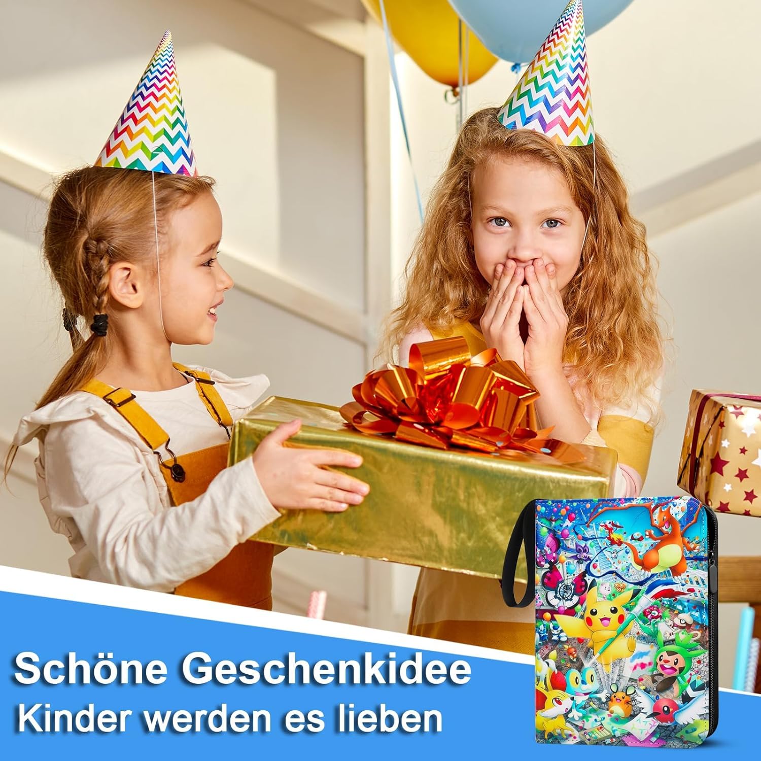 Thumbnail 5 de GCMUUP Karten-Sammelalbum für Pokémon Karten mit Reißverschluss, 900 Karten & 9 Fächer pro Seite