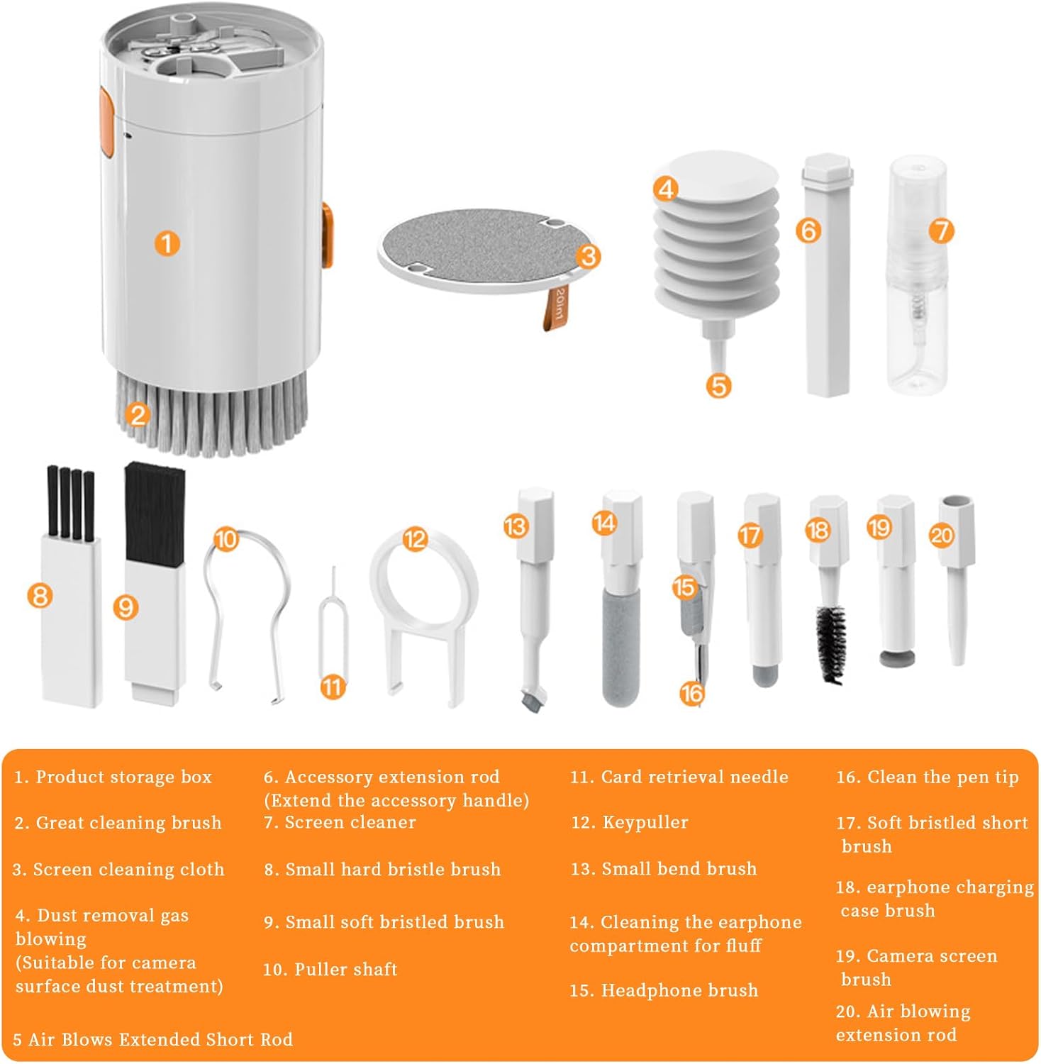 Thumbnail 6 de Maple Plentiful Tastatur Reinigungsset 20 in 1 – Handy-, Gaming- und Büro-Zubehör für mehrere Geräte