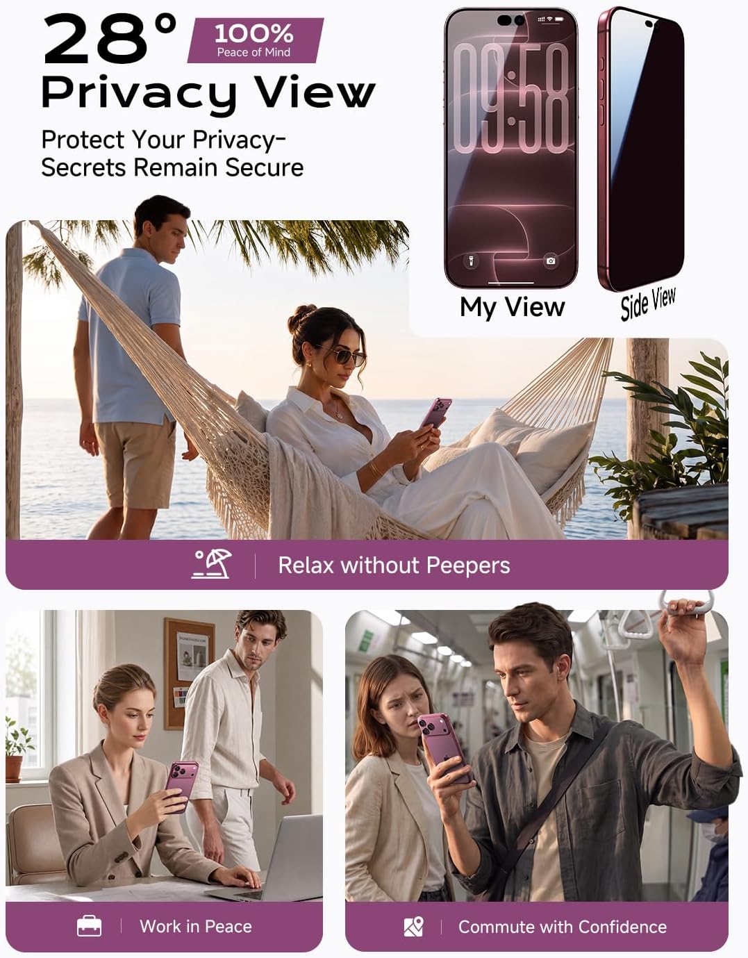 Thumbnail 2 de MAGIC JOHN iPhone 18 Pro Max 6.9-Inch Privacy Screen Protector, 2-Pack