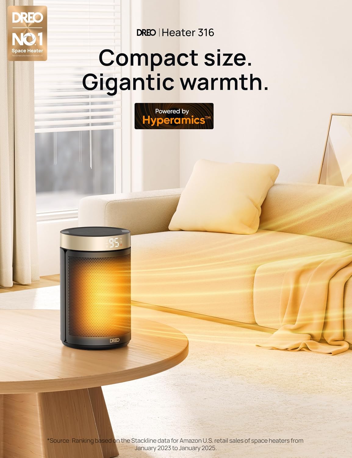 Detalle 2 de DREO Space Heater 1500W Portable