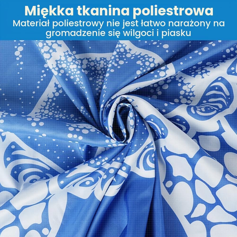 Detalle 2 de Ainiv koc plażowy 140 × 210 cm, składany, wodoodporny i odporny na piasek