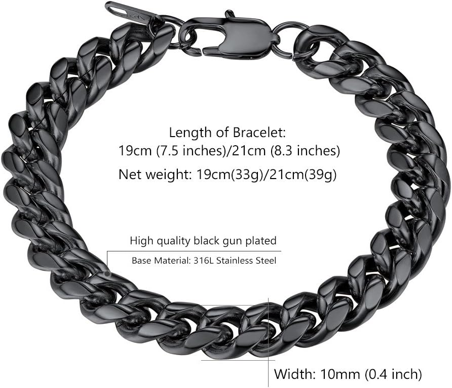 Thumbnail 2 de Bracelet gourmette PROSTEEL en acier inoxydable 316L et plaqué or, maillons cubains