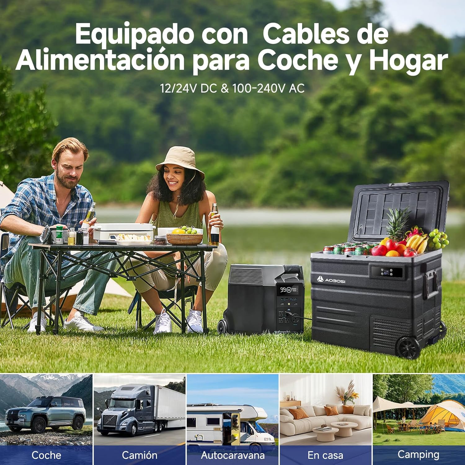 Detalle de AAOBOSI Nevera Portátil 65 L para coche y camping