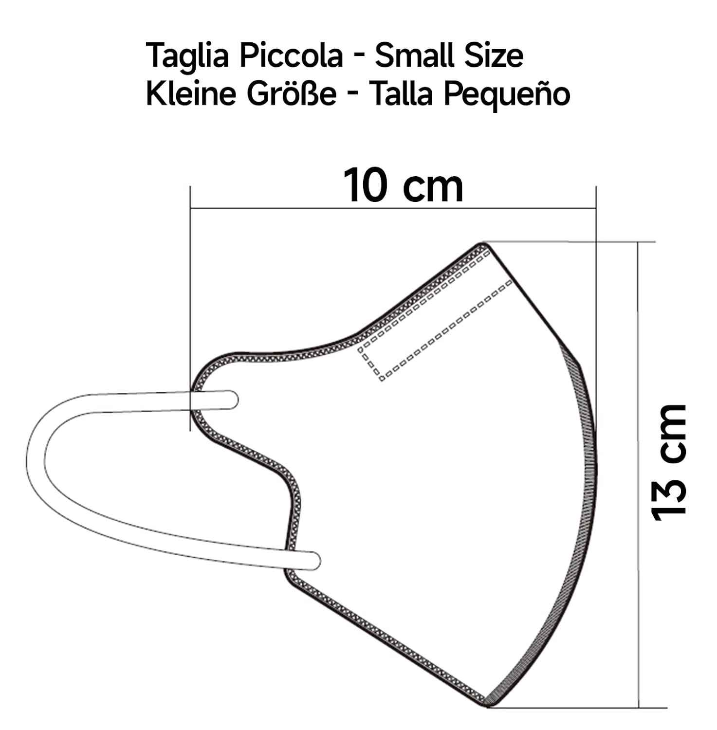 Detalle 2 de Mascherine FFP2 Small Size 20 pezzi PFE≥94