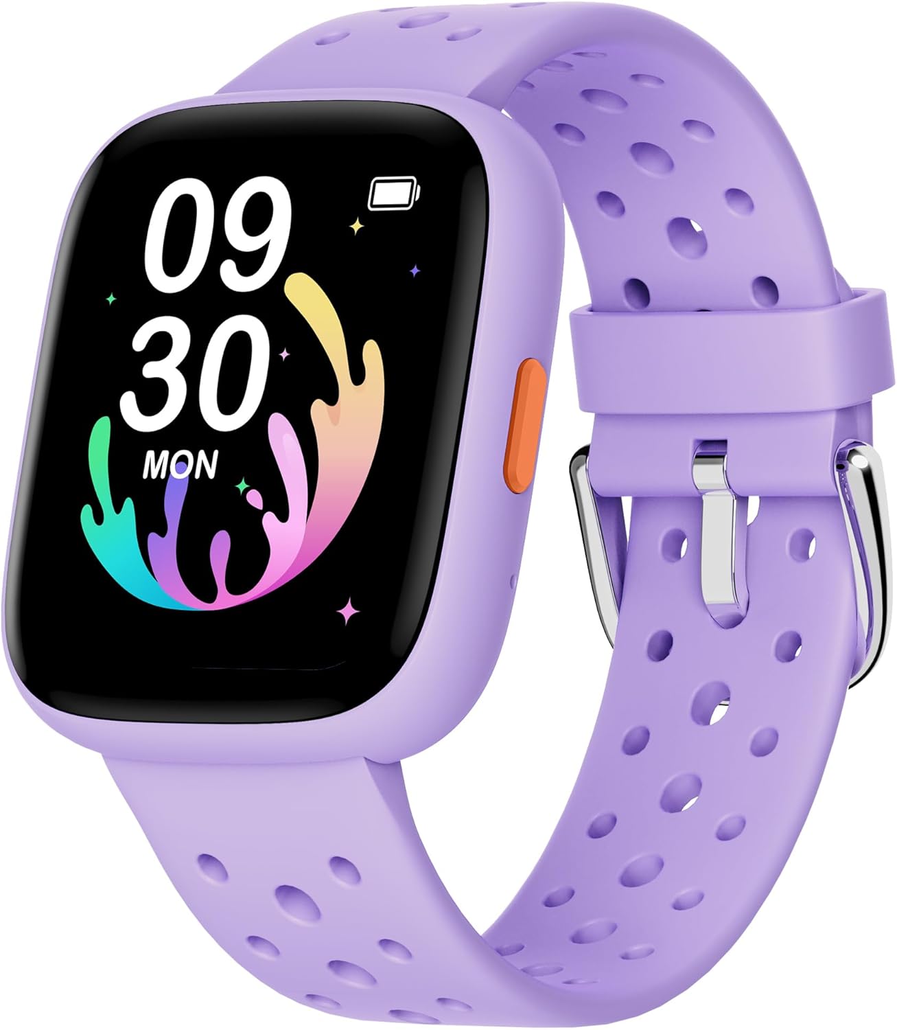 Detalle de BIGGERFIVE Smartwatch Kinder – 1,8 Zoll Fitnessuhr, Schlafmonitor, IP68, Puzzlespiele, Lila