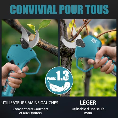 Thumbnail 5 de RINOXAR Sécateur Électrique Sans Fil 40 mm – 21V, 2x2000mAh, moteur sans balais