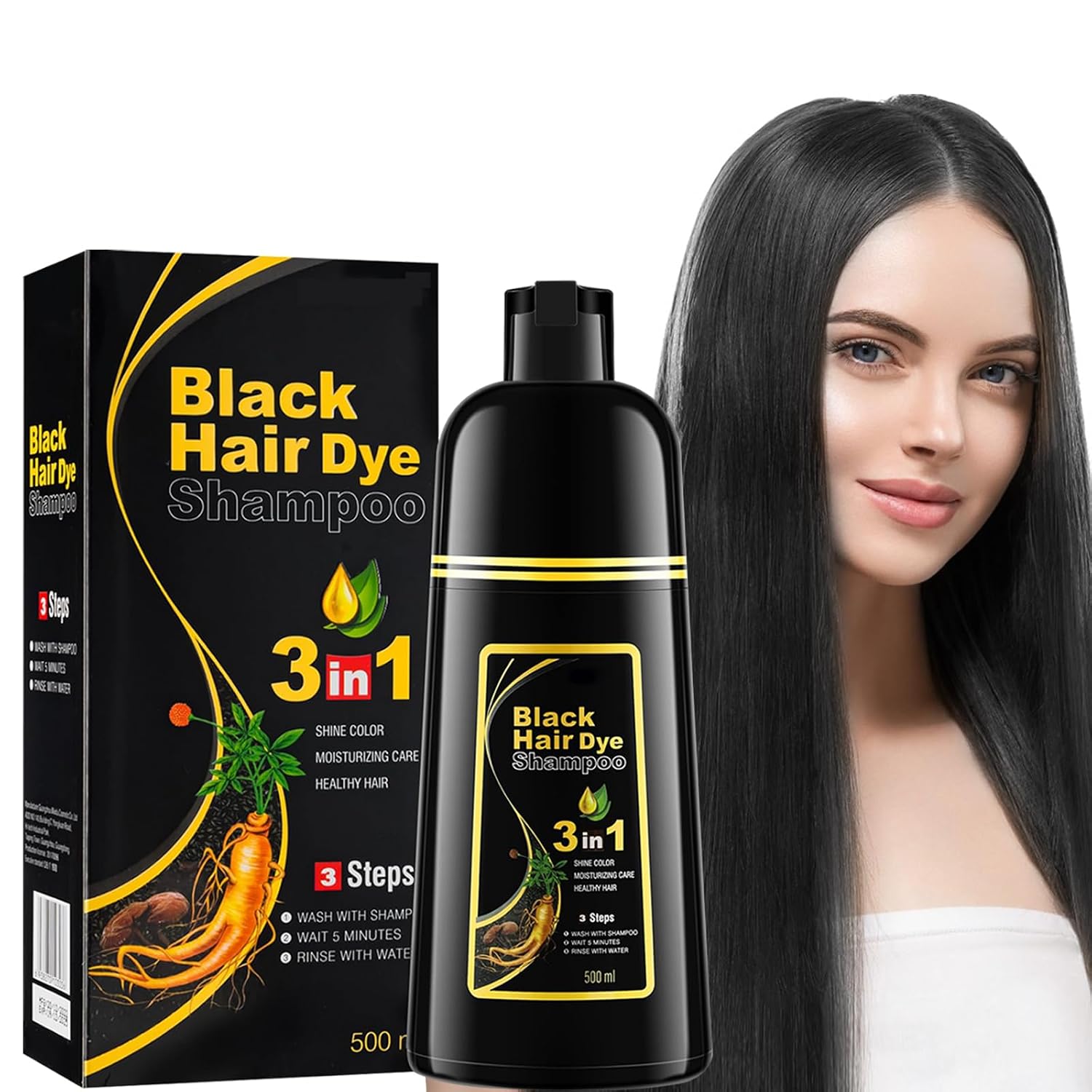 Detalle de Schwarzes Haarfärbeshampoo 500ML