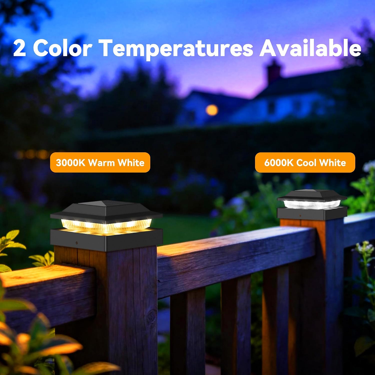 Detalle de Toeuie Solar Post Cap Lights, 6-Pack