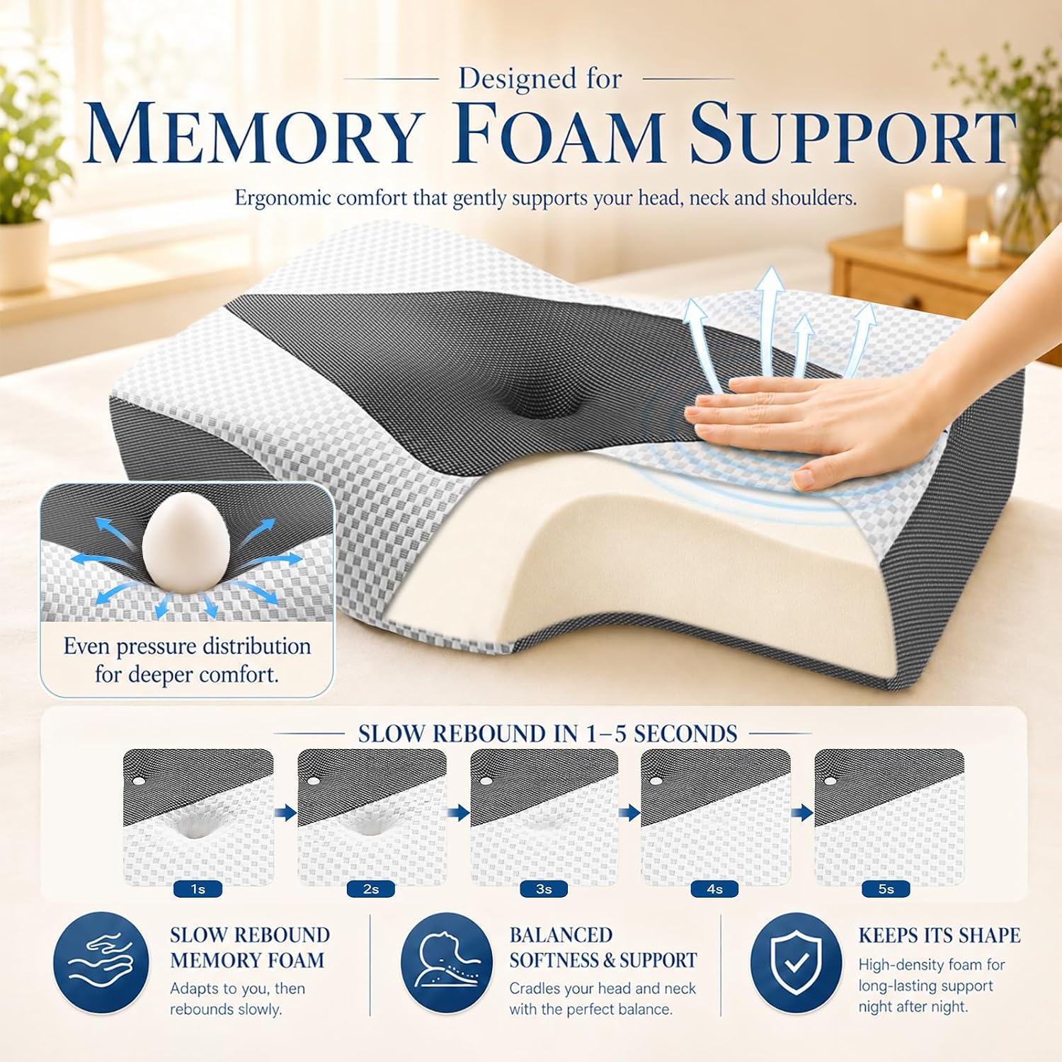 Thumbnail 5 de Hydomi Memory Foam Cervical Pillow for Neck Pain