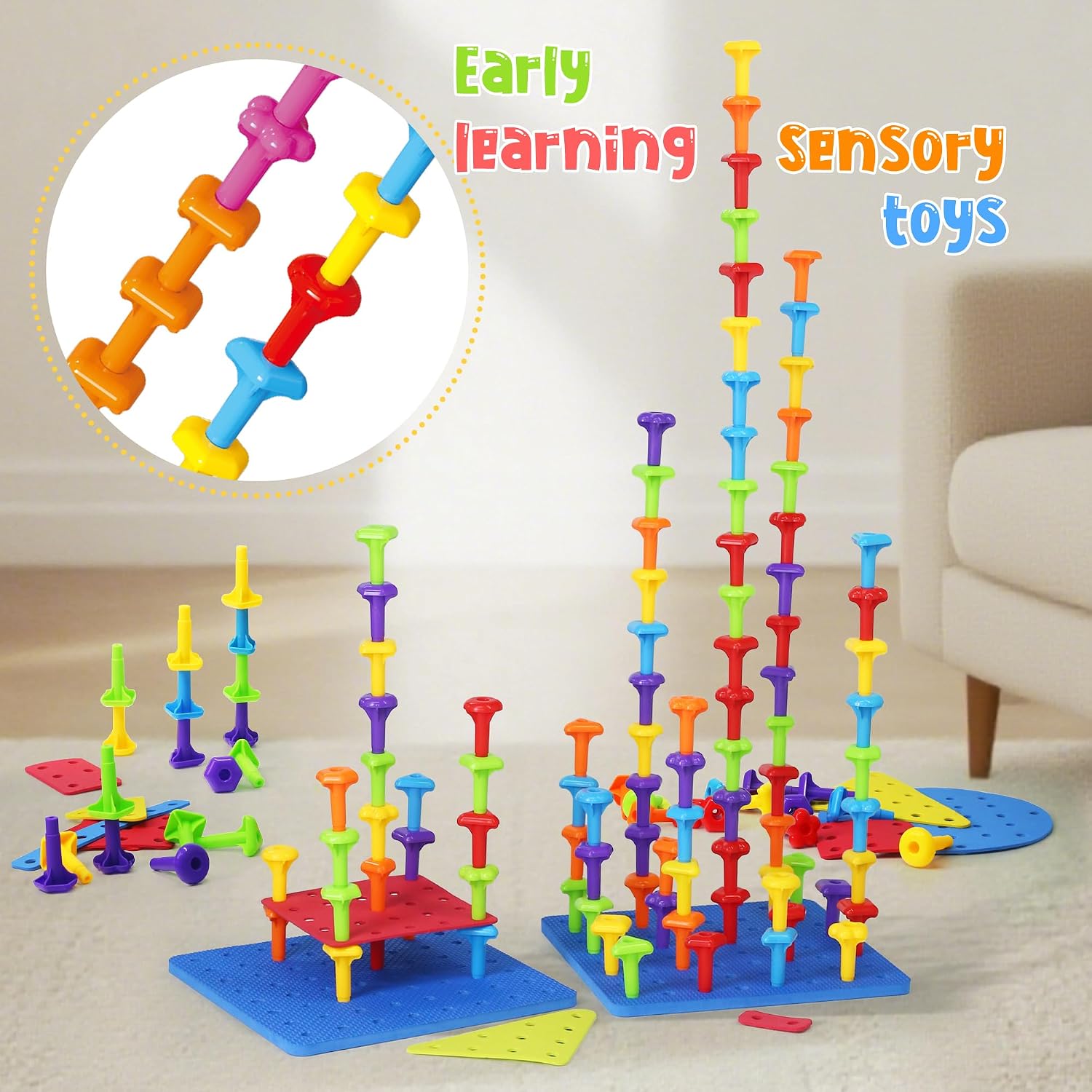 Thumbnail 6 de Peg Board Toy Set 73-Piece STEM Building Kit
